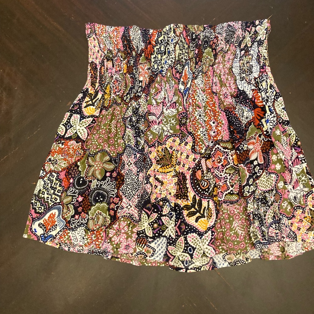 Mosaic Floral Smoked Skirt